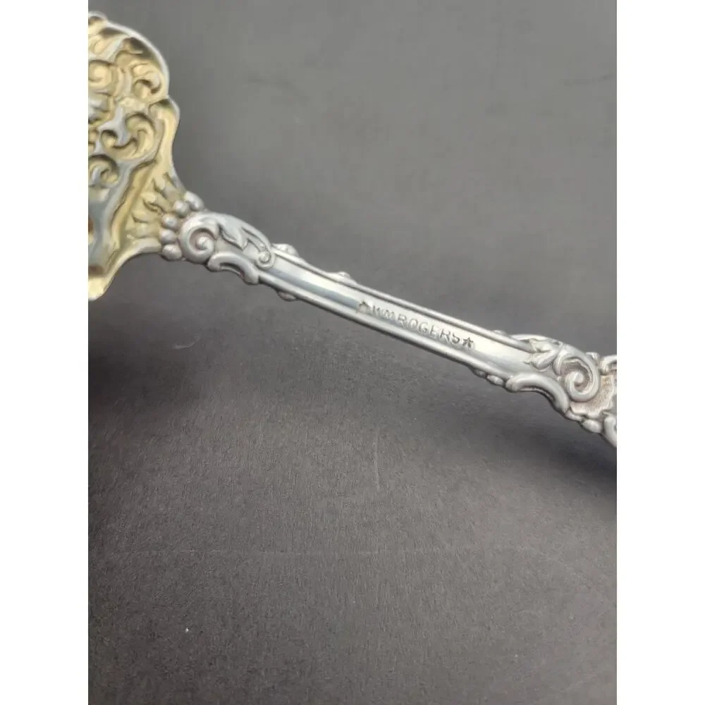 Antique Silverplate Wm ROGERS YALE 1894 Small Meat Serving Fork Mono